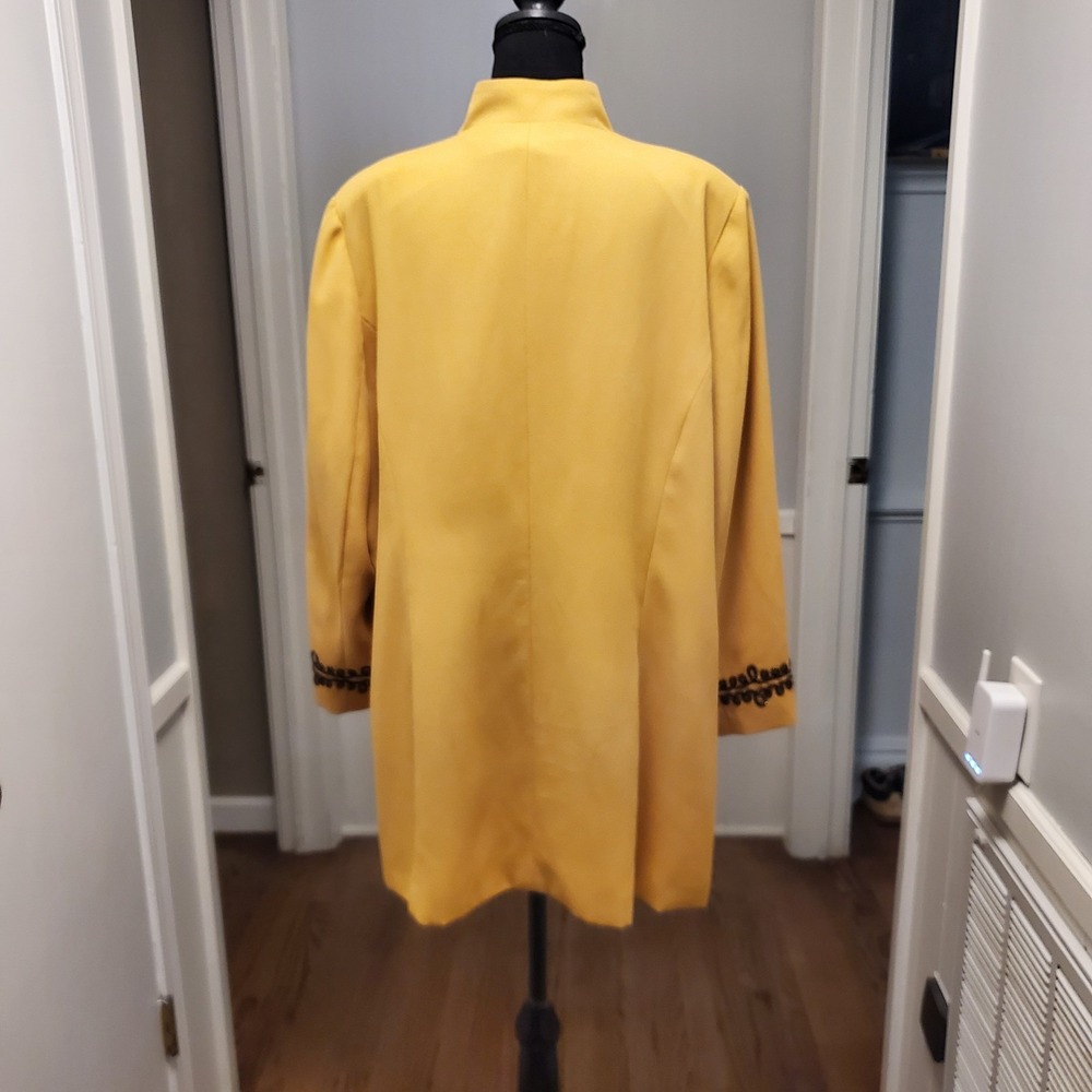 Allison Woods Vintage Women's Size 22W Gold Jacket Mandarin Collar Long Sleeve - Picture 3 of 13